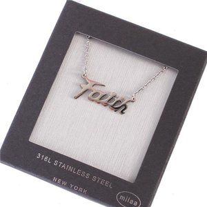 STAINLESS STEEL FAITH PENDANT NECKLACE
